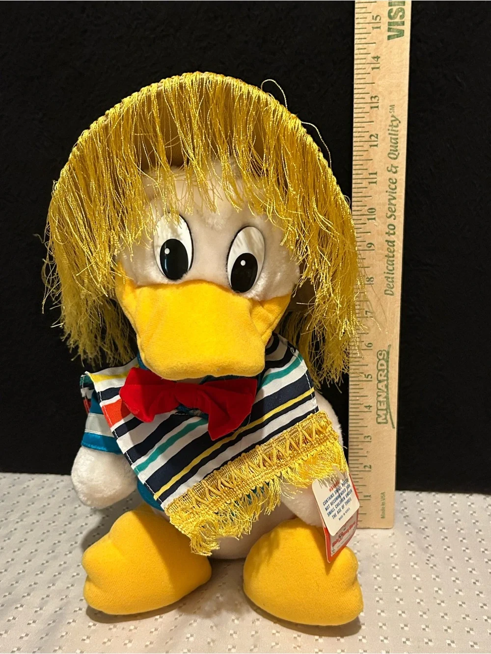 Vintage Disneyland Three Caballeros Donald Duck Plush 16 Mexico Disney